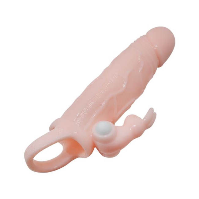Brave Man Tavşan Figürlü Titreşimli Klitoris Uyarıcılı Realistik Penis Kılıfı 