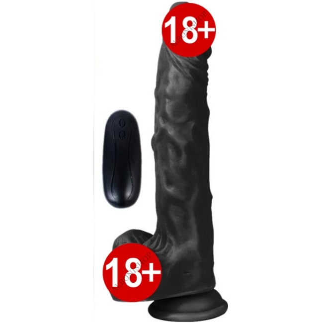 Dildo Series Siyah Hero 21 Cm 10 Modlu Titreşimli Realistik Penis