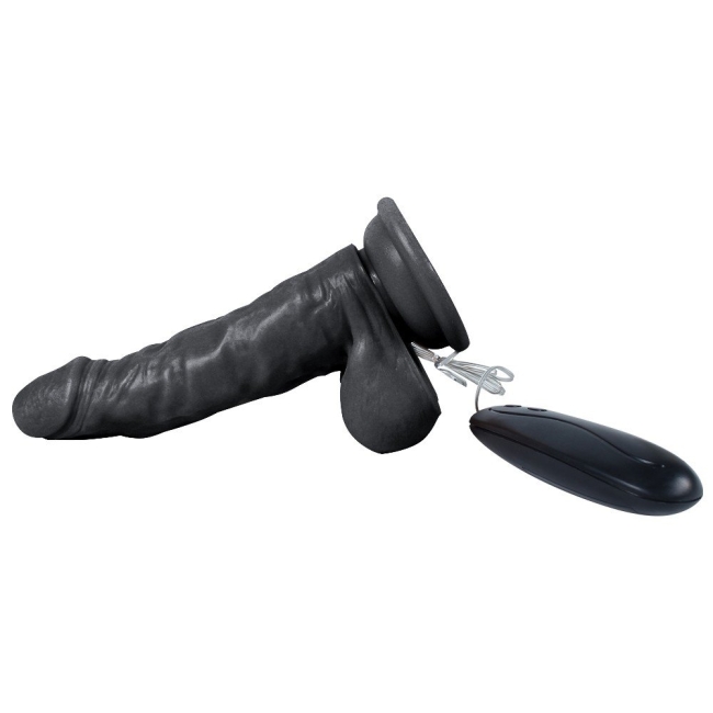 Dildo Series Siyah Hunk 15 Cm 10 Modlu Belden Bağlamalı Titreşimli Realistik Penis