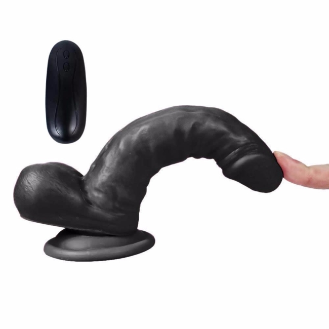 Dildo Series Siyah Hunk 15 Cm 10 Modlu Belden Bağlamalı Titreşimli Realistik Penis