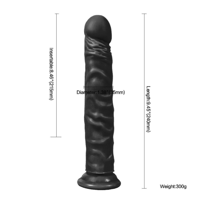 Dildo Series Siyah Iron 24 Cm Esnek  Realistik Penis Dildo