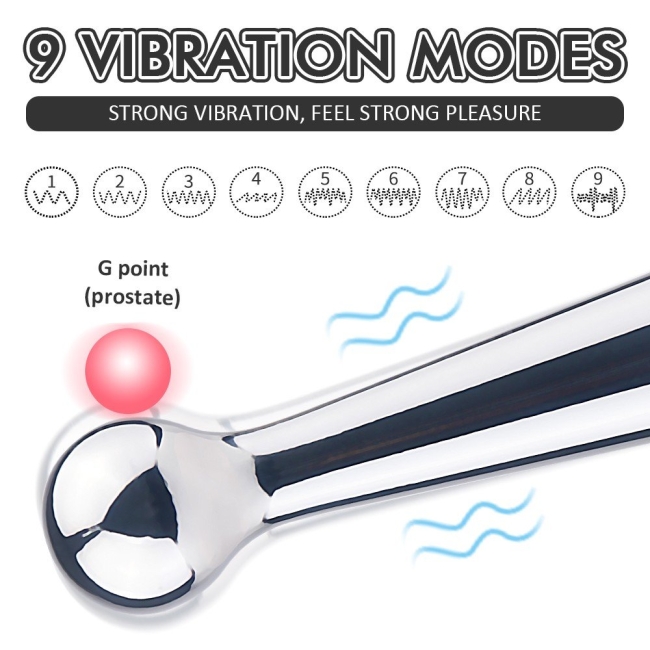 Dipsy G-Bölgesi ve Klitoris Uyarıcı 9 Modlu Titreşimli Şarjlı Metal Vibratör