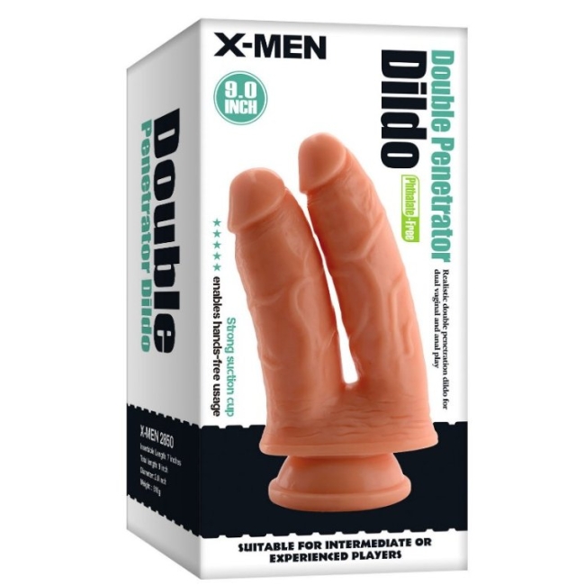 Double Penetrator Çift Yönlü Çatal Başlı Realistik Dildo Penis