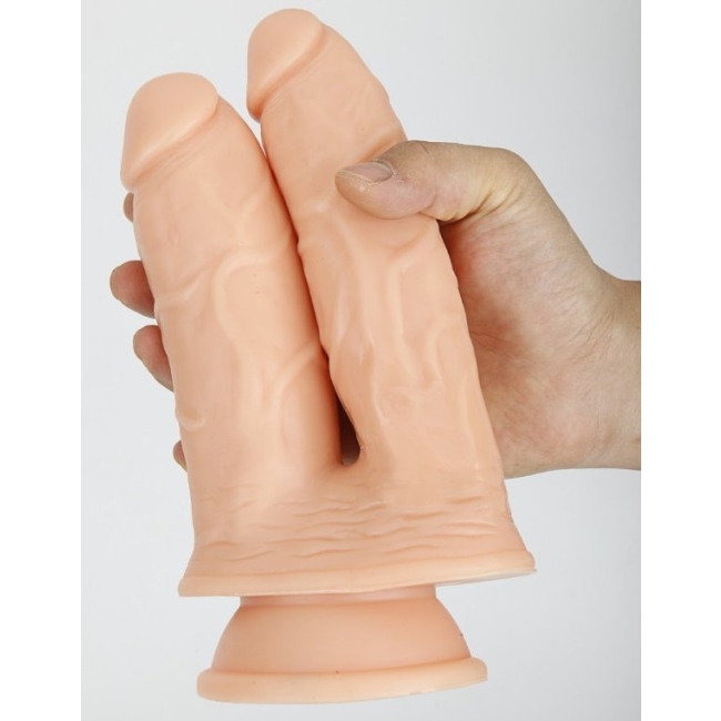 Double Penetrator Çift Yönlü Çatal Başlı Realistik Dildo Penis