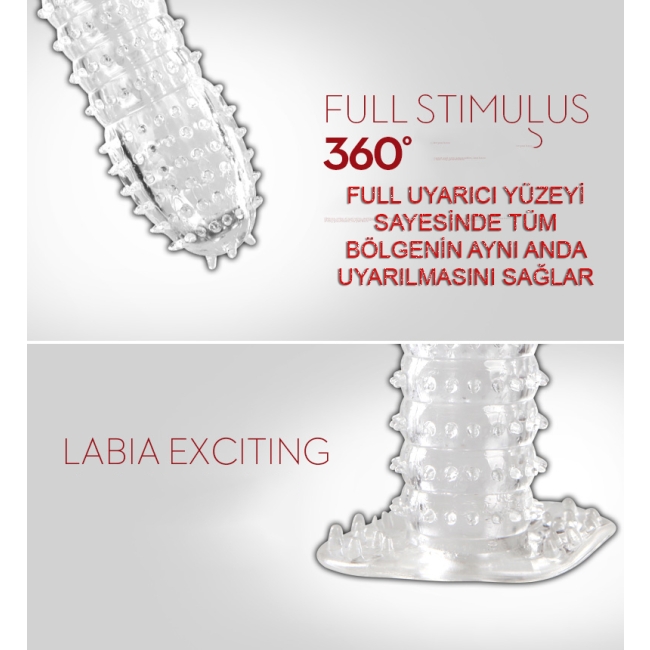 FH Labium Crystal Dış Yüzeyi Komple Tırtıklı Ekstra Uyarıcı Penis Kılıfı