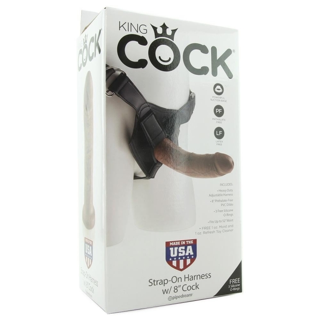 King Cock Strap-On 8 İnç Melez Kemerli Penis Made İn USA