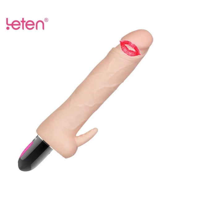 Leten Ultra Yumuşak Kıkırdaklı Şarjlı Klitoris Uyarıcı Titreşimli Realistik Vibratör
