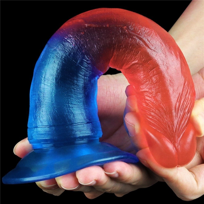 Love Toy Çift Renkli Ultra Yumuşak 17 Cm Jel Dildo