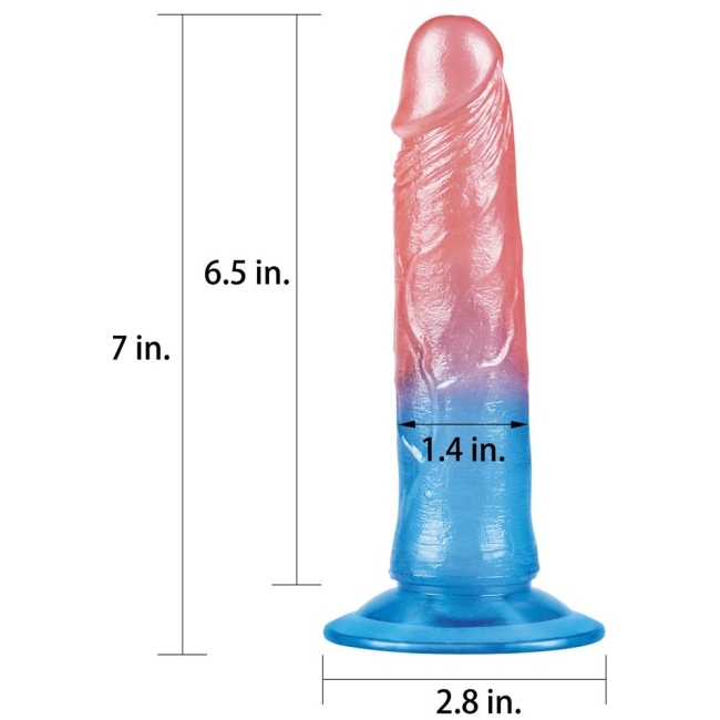 Love Toy Çift Renkli Ultra Yumuşak 17 Cm Jel Dildo