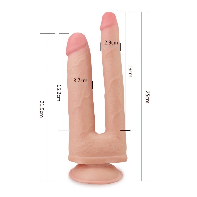 Love Toy Double Anal ve Vajinal Çift Katmanlı Ultra Yumuşak Realistik Penis