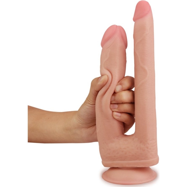 Love Toy Double Anal ve Vajinal Çift Katmanlı Ultra Yumuşak Realistik Penis