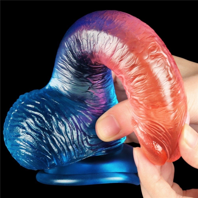 Love Toy Çift Renkli Ultra Yumuşak 19 Cm Jel Dildo