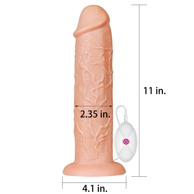 Love Toy 28 Cm 10 Modlu Titreşimli Ultra Kalın Realistik Penis