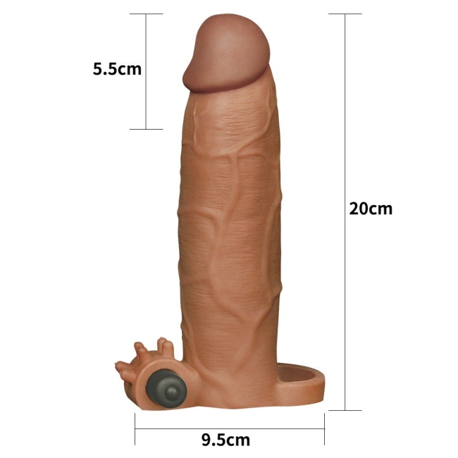 Love Toy X-TENDER Realistik Titreşimli 7cm Uzatmalı Penis Kılıfı-LV1066B