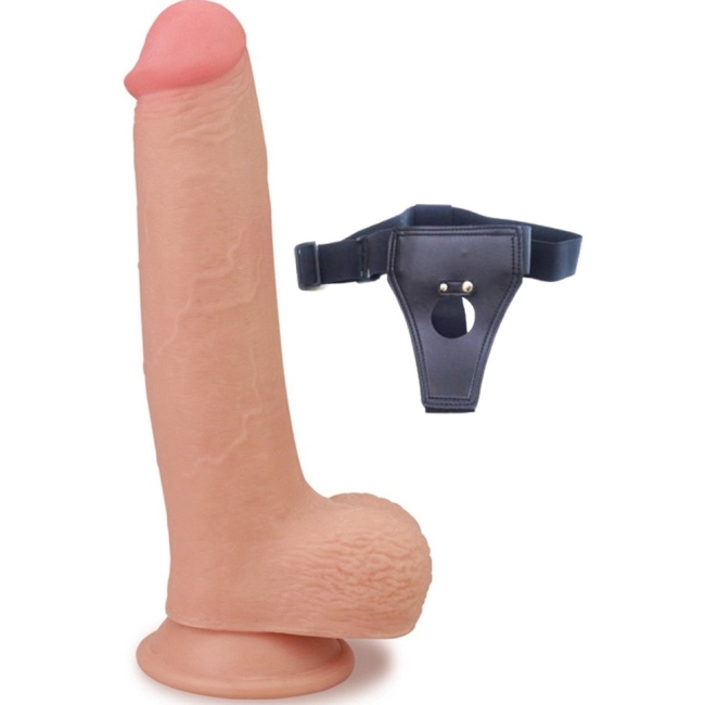 Lovetoy Kıkırdaklı Şekil Alabilen 23 cm Belden Bağlamalı Yumuşak Realistik Penis