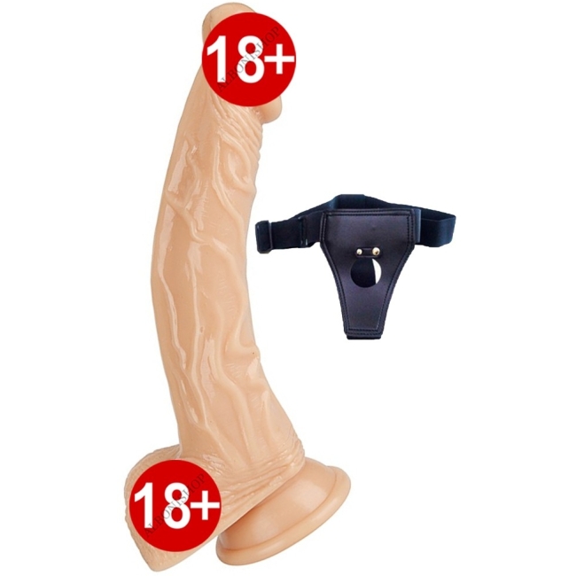 Markes 22 cm Belden Bağlamalı Strap On Realistik Penis Dildo