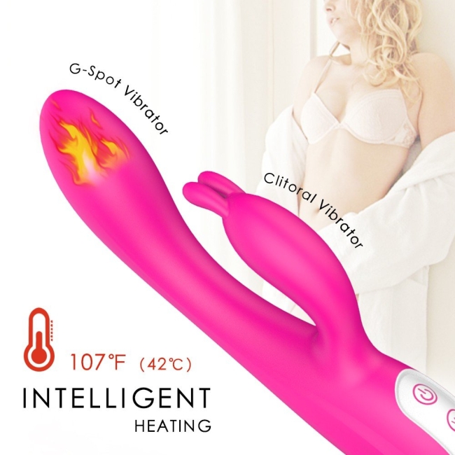 Naughty Klitoris ve G-Bölgesi Uyarıcı Akıllı Isıtma Modlu Şarjlı Rabbit Vibratör