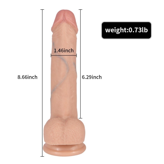 Sean Çift Katmanlı Ultra Yumuşak 22 Cm Realistik Penis Dildo