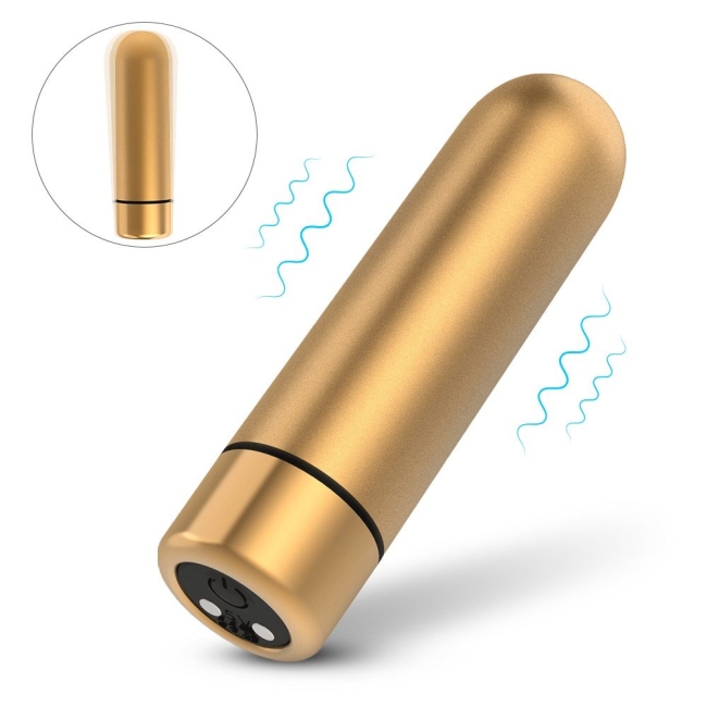 Seed-3 9 Fonksiyonlu Titreşimli Şarjlı Su Geçirmez Mini Gold Vibratör