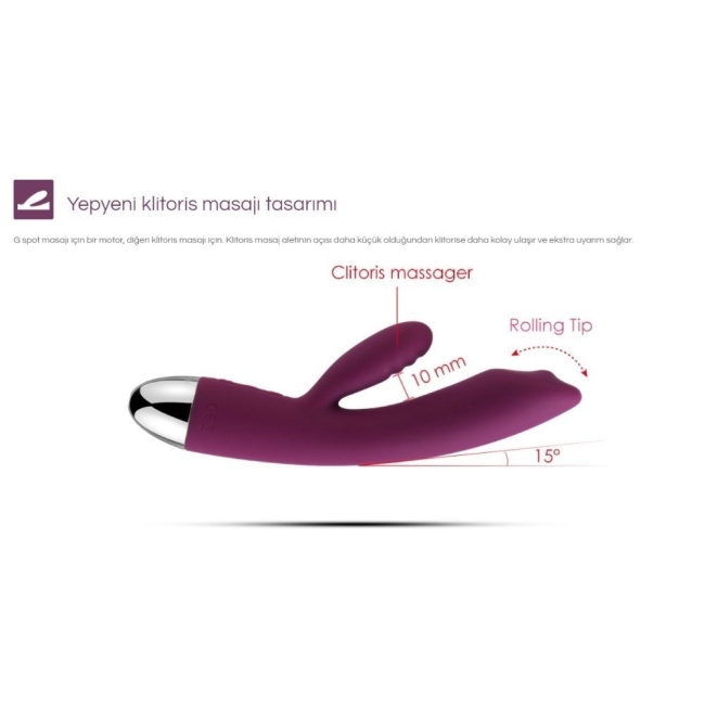 Svakom Trysta G-Bölgesi ve Klitoris Uyarıcı Hareketli Boncuklu Titreşimli Vibratör (Kutusuz Sıfır Ürün)