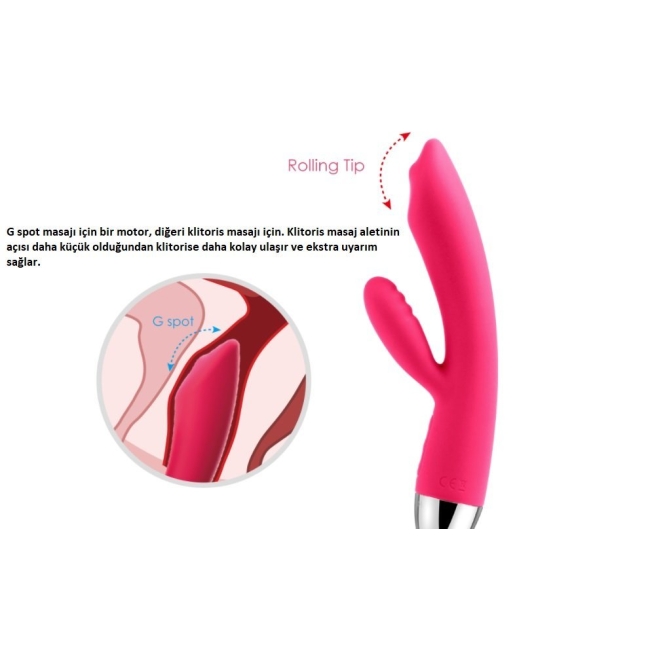 Svakom Trysta G-Bölgesi ve Klitoris Uyarıcı Hareketli Boncuklu Titreşimli Vibratör (Kutusuz Sıfır Ürün)