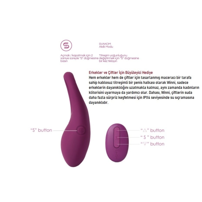 Svakom Winni 26 Farklı Titreşimli Kumandalı Giyilebilir Vibratör ve Penis Halkası
