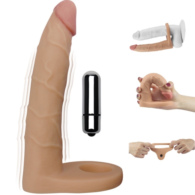 The Ultra Soft Double 18 Cm Titreşimli Ultra Yumuşak Anal Protez Penis Çift Yönlü İlişki