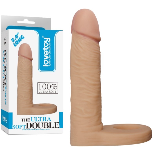 Love Toy The Ultra Soft Yumuşak Anal 15 cm Protez Penis Halkası Çift Yönlü İlişki