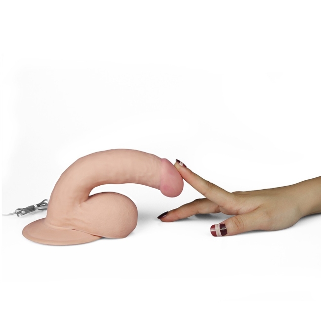 Ultra Yumuşak Özel Dokulu 22 Cm Titreşimli Realistik Strap On Penis