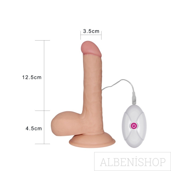 Love Toy Ultra Yumuşak Özel Dokulu 18 Cm Titreşimli Realistik Penis