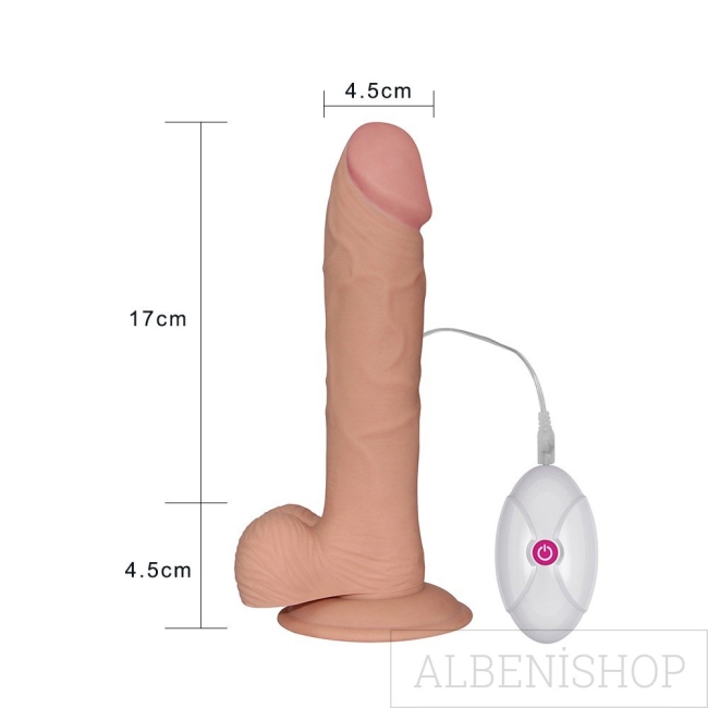 Love Toy Ultra Yumuşak Özel Dokulu 23 Cm Titreşimli Realistik Penis