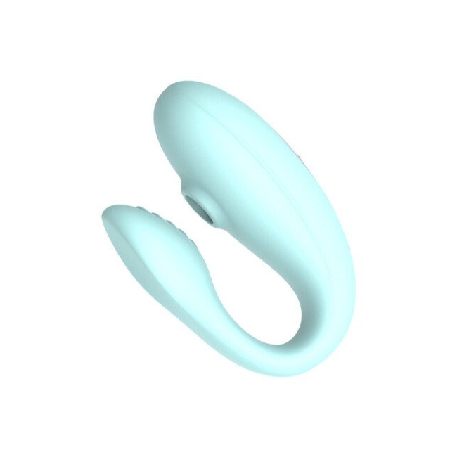 Wowyes A7 Emiş Yapabilen G-Bölgesi ve Klitoris Uyarıcı Giyilebilen Kumandalı Mavi Vibratör	
